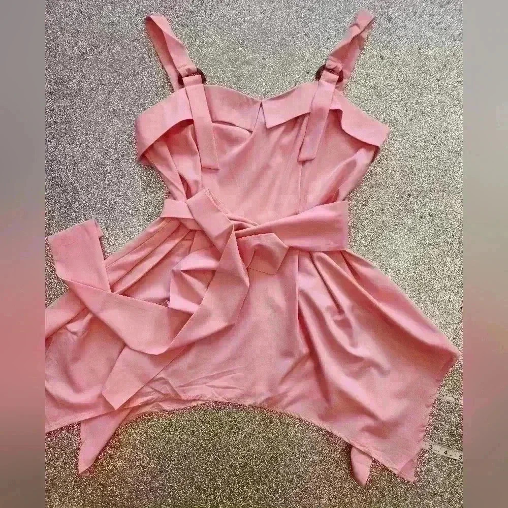 Strappy long  tye up tank blouse size small